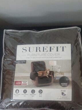 NWT SUREFIT RECLINER COVER 24"w 50"L in Brown New In Packaging